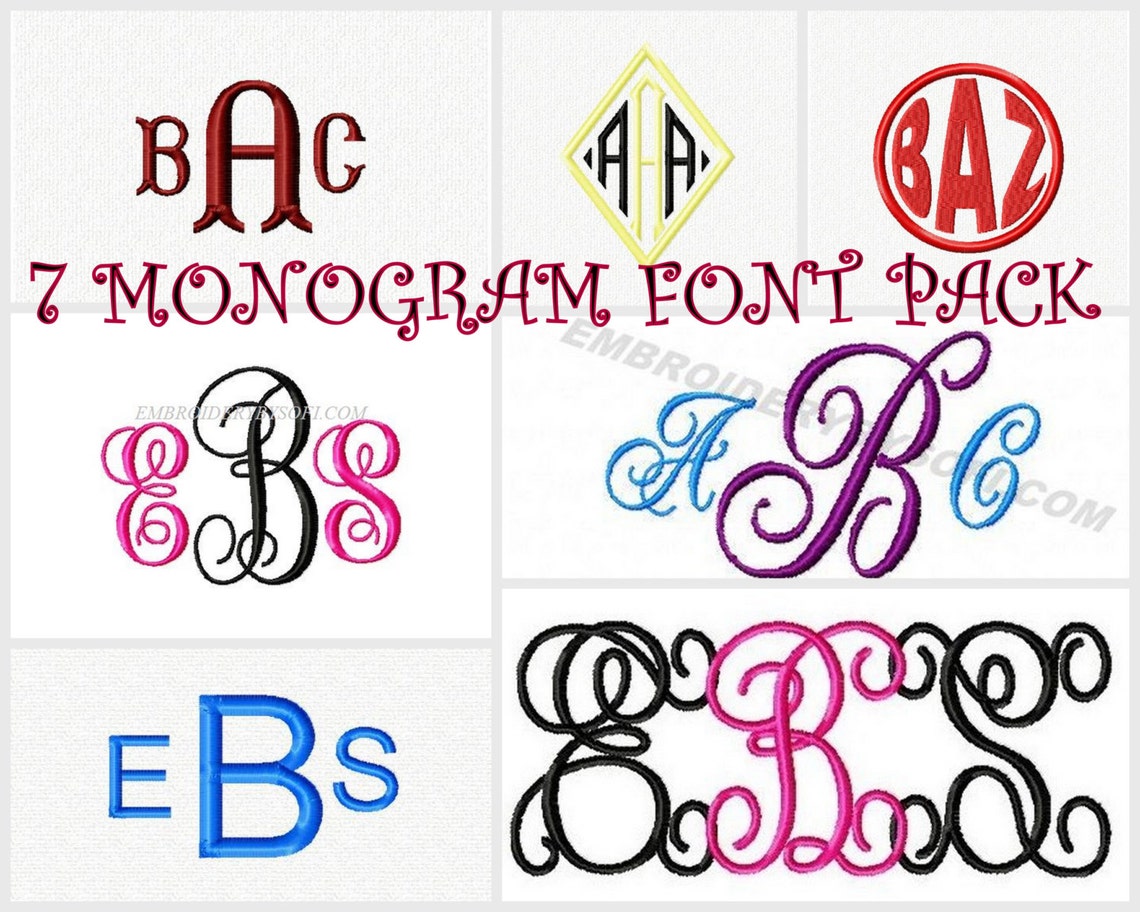 Download Monogram swirlinterlockvine font mega pack diamond | Etsy