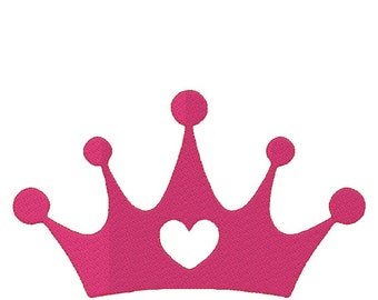 Princess heart crown Machine Embroidery design