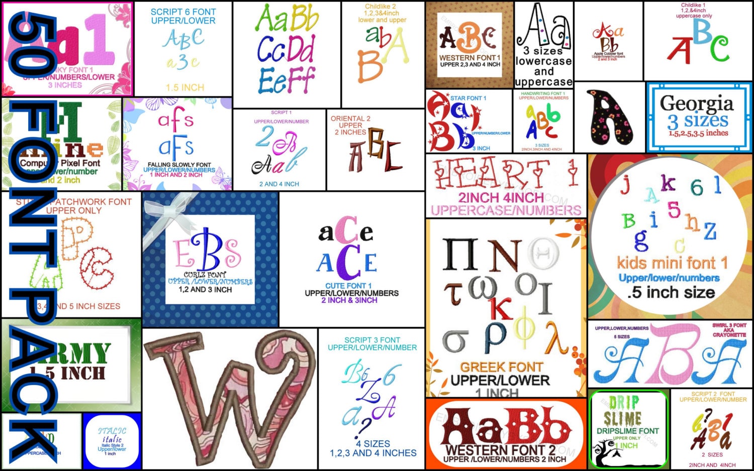 Free Embroidery Fonts