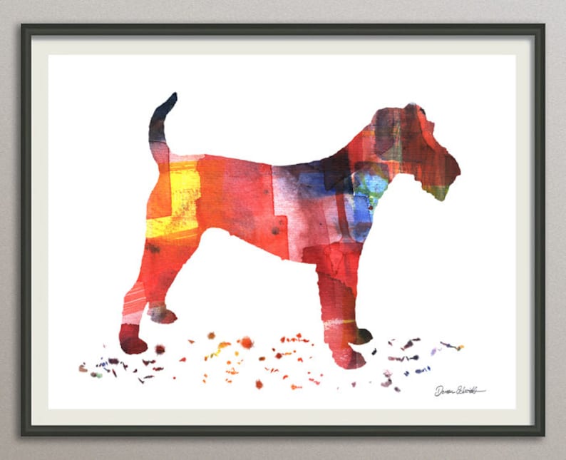 glen of imaal terrier dog 8x10 art print poster watercolor painting