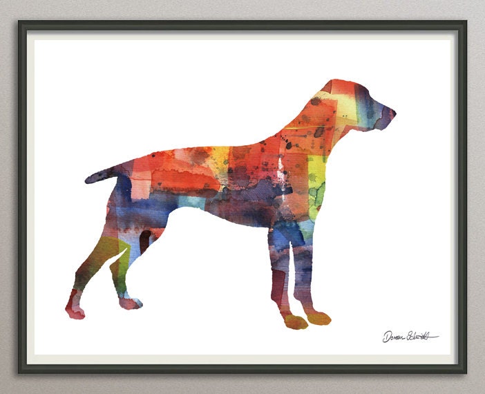 Pharaonenhund Hund 20x25 Kunstdruck Aquarell Poster Art Print