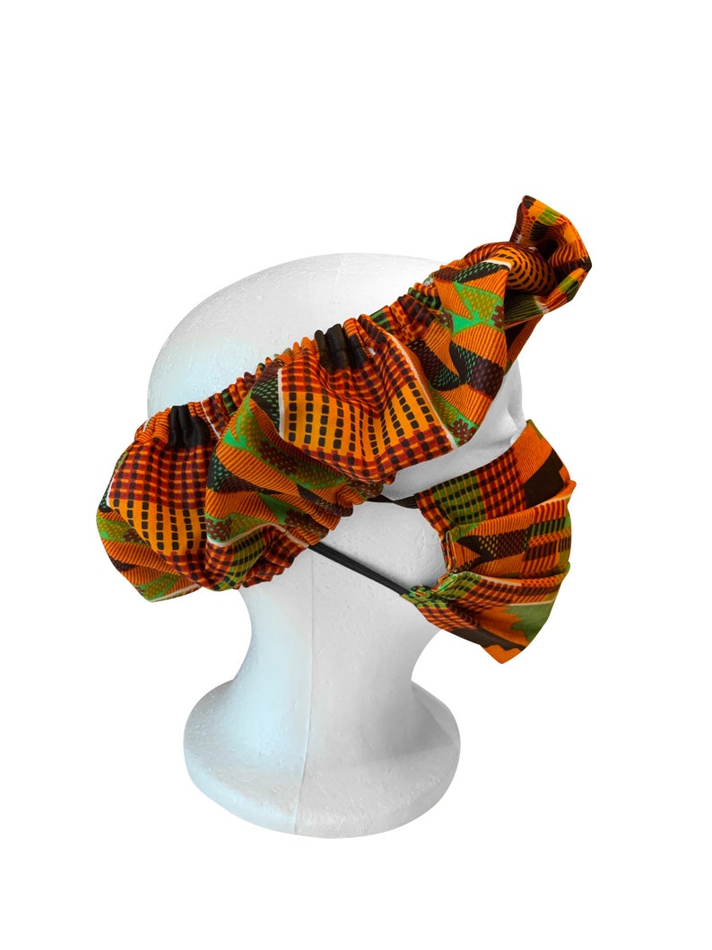 African Print Kente Cloth Fabric Face Mask Headband Headscarf Etsy