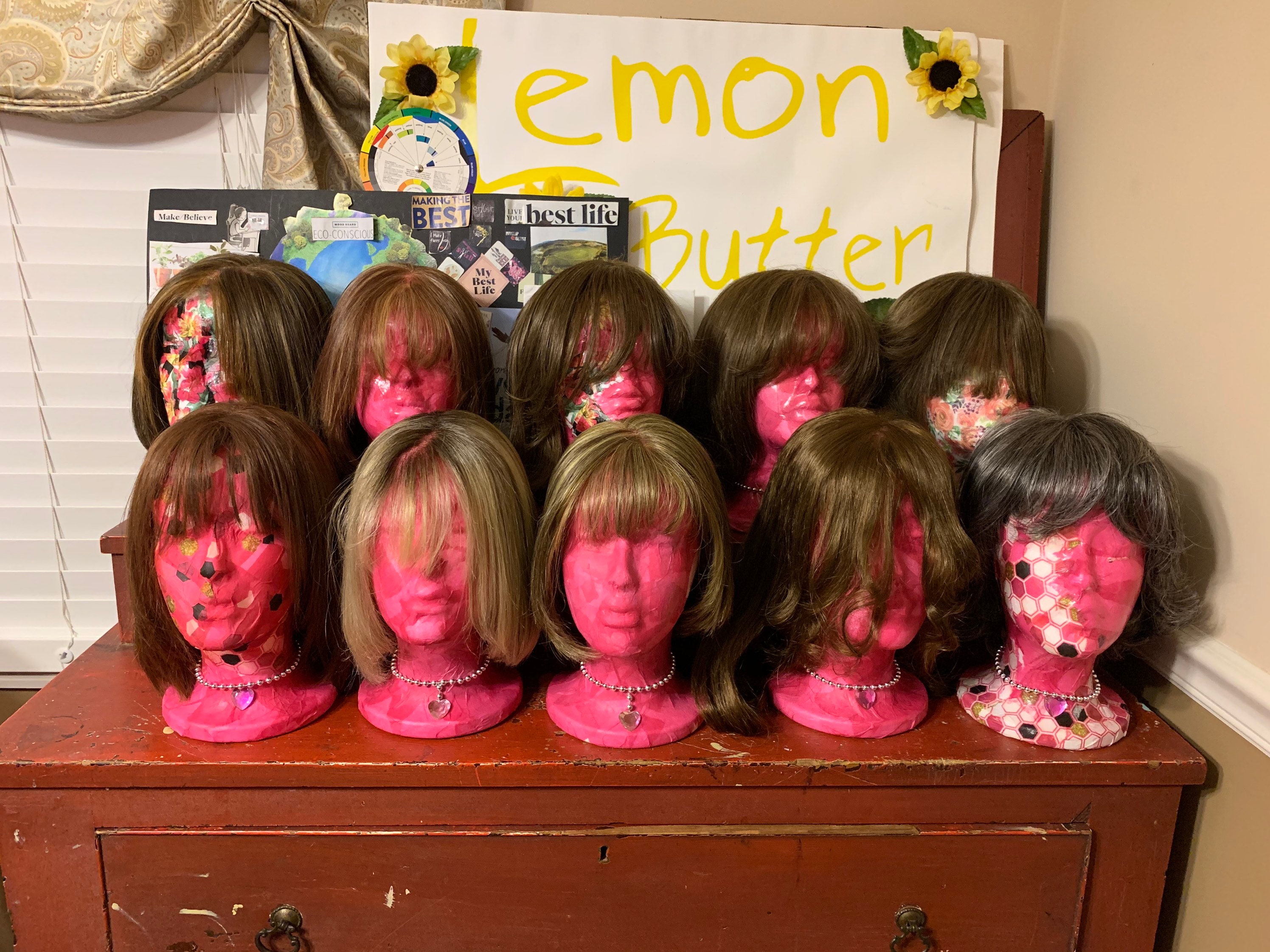 Pink Styrofoam Wig Head Mannequin Breast Cancer Awareness Etsy