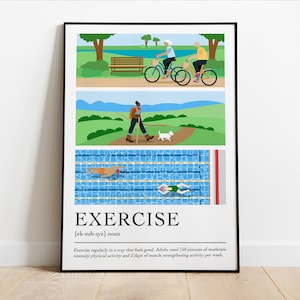 Póster Imprimible de la Clínica de Promoción de la Salud del Bienestar del Ejercicio