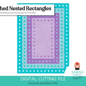 Punched Edge Nested Rectangles von Sarah Hurley SVG Sofortiger Download Digitale Dateien für Schneidemaschinen