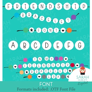 Fuente Friendship Bracelet de Sarah Hurley Descarga instantánea de fuentes Archivos digitales