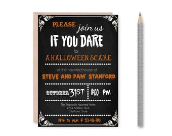 custom printable halloween invitation halloween party etsy