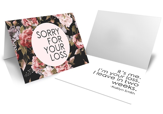 Printable Sorry For Your Loss 2 Weeks Notice Card Funny Card Etsy Printable Sorry For Your Loss 2 Weeks Notice Card Funny Card Etsy