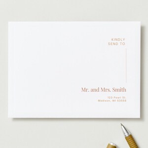 Minimalist Editable Wedding Envelope Address and Return, Printable Modern Envelope, Guest and Return address Envelope, A7, Fits 5x7 Invite