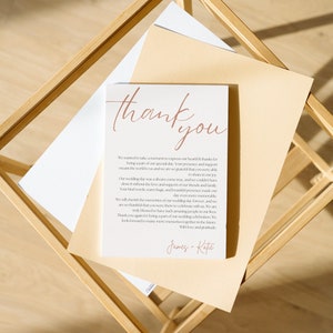 Minimalist Wedding Thank you Card, Thank you Template, Editable Card, Modern Thank you Card, Wedding Card, Instant Download, CANVA Template