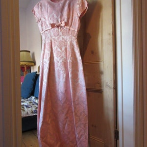1960s Evening Gown Full Length Satin Jacquard VGC - Etsy