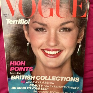 vintage Vogue Magazine- mi-mars 1979- présentant des collections britanniques