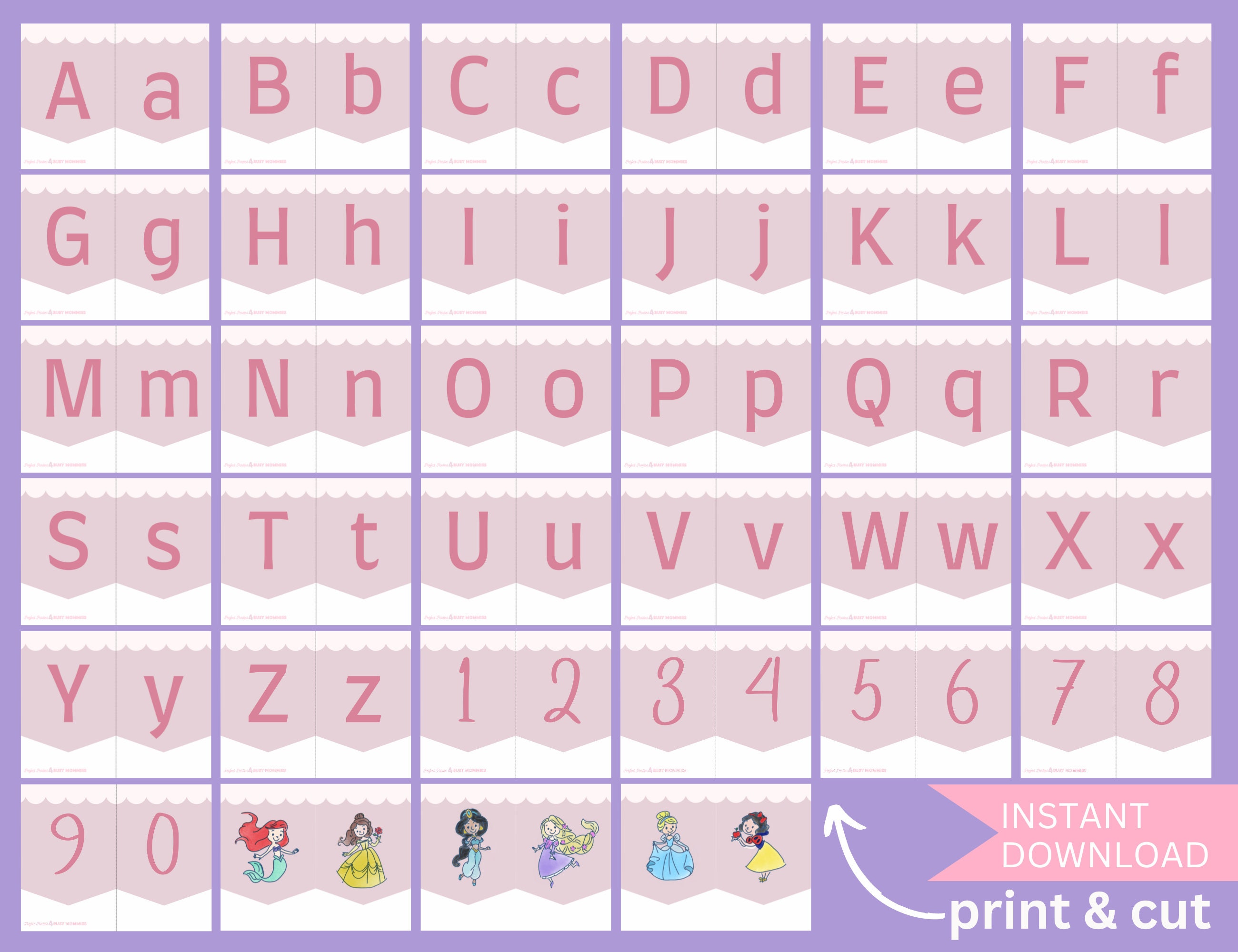 INSTANT DOWNLOAD. Princess Birthday Party Banner. Digital Birthday ...