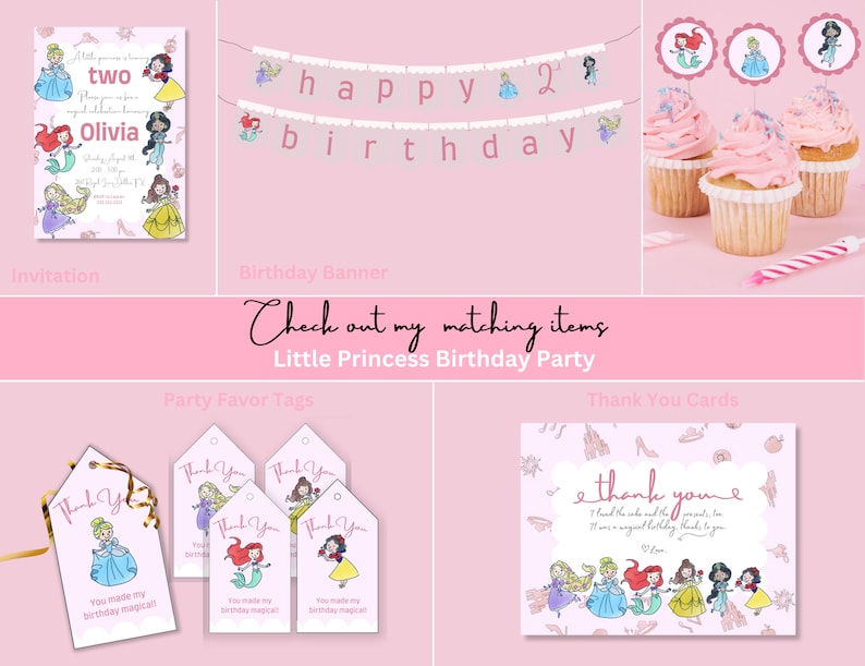 Princess Party Favor Tags. Instant Download. Printable Princess Tags ...