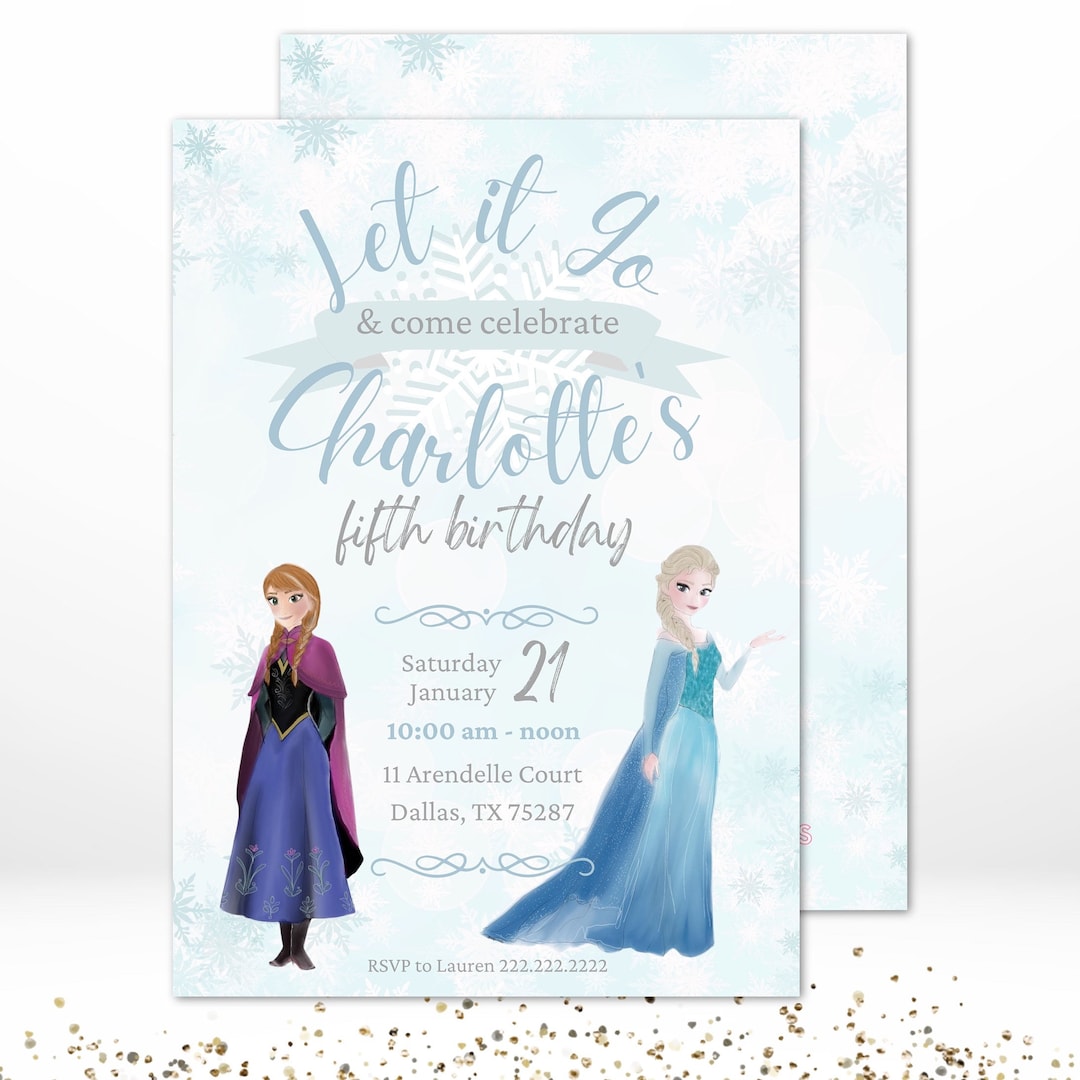 Frozen Birthday Party Invitation. Digital Frozen Party Invitation