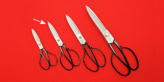 15 cm (5-sun) (5-sun) cm 'tanebasami' scissors. Polished carbon steel. With hand-made 'Orizuru' scissors cover in vivid red. 3389fa 15 cm (5-sun) (5-sun) cm 'tanebasami' scissors. Polished carbon steel. With hand-made 'Orizuru' scissors cover in vivid red. 3389fa