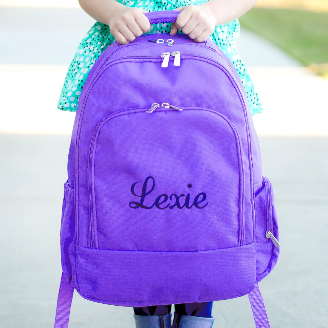 purple bookbag