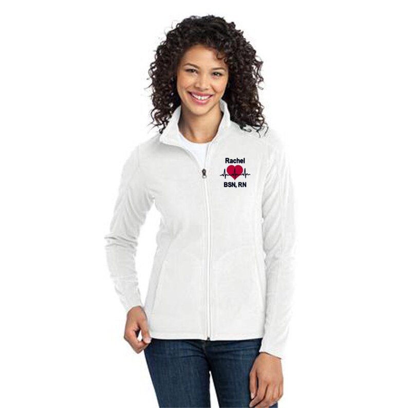 Personalized EKG Heart FullZip LADIES Fleece Jacket Custom Etsy