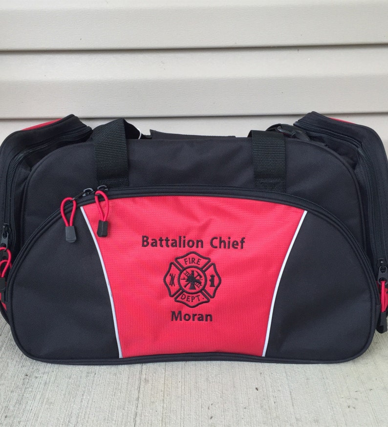 Duffel Bag Personalized Fireman Duffle Bags Firefighter Etsy