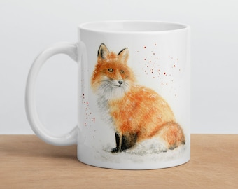 Fox mug, coffee mug, coffee cup, ceramic mug, tea cup, fox gifts, woodland animal mug