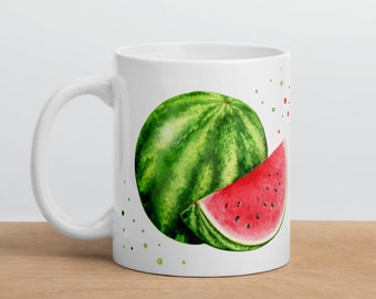Watermelon mug, coffee mug, coffee cup, ceramic mug, watermelon tea cup, watermelon gifts, drinkware, kitchenware