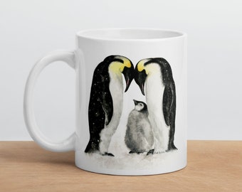 Penguin mug, coffee mug, 11oz mug, ceramic mug, bird mug, penguin tea cup, penguin gifts, bird lover gift, drinkware, gift for mum, dad