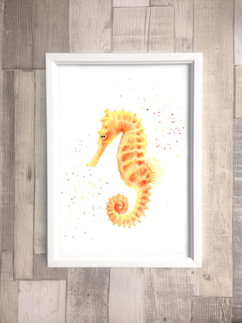 Seahorse Print Seahorse Wall Art Seahorse Art Bathroom Art Etsy
