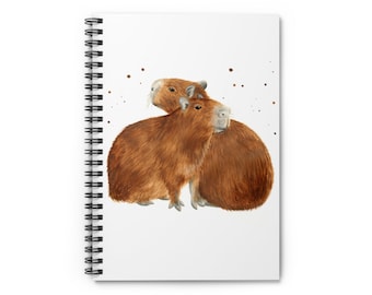 Capybara notebook, capybara notepad, capybara journal, A5 notebook, spiral notebook, lined notebook, capybara gift, capybara stationery