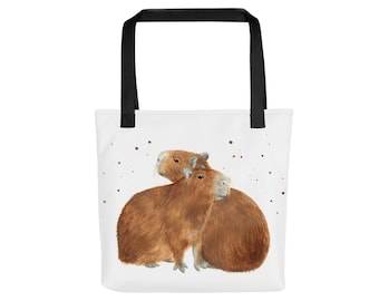 Capybara tote bag, capybara gift, shoulder bag, shopping bag, book bag, canvas tote bag, beach bag, teacher tote bag, cute tote bag