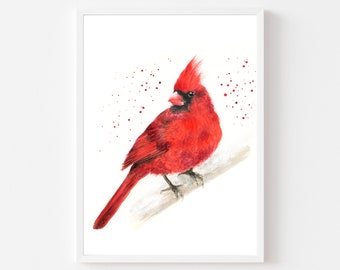 Cardinal print, cardinal printable, cardinal art, bird art, printable wall art, animal prints, printable art, digital prints, bird wall art