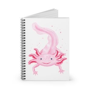 Axolotl Notebook, Axolotl Notepad, Axolotl Journal, A5 Notebook, Spiral ...