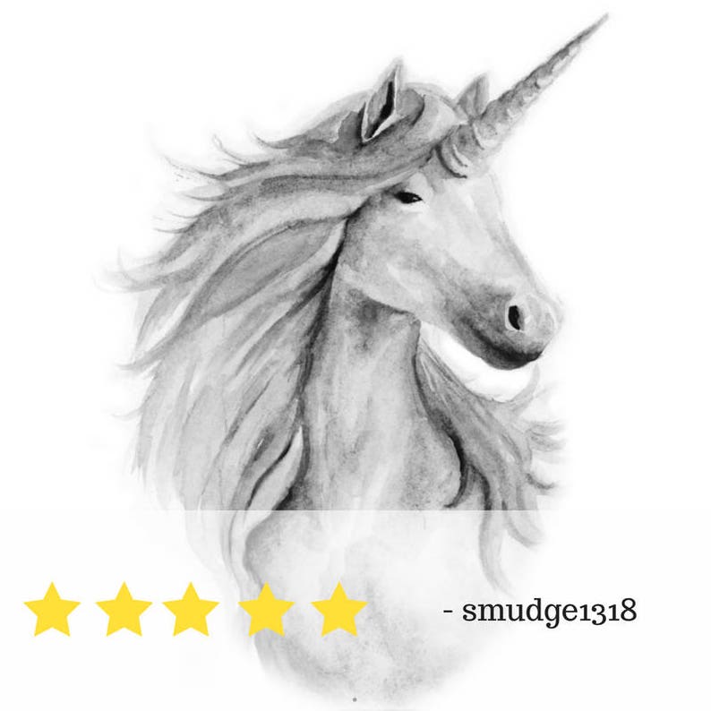 Unicorn gift unicorn print unicorn birthday gift grey | Etsy
