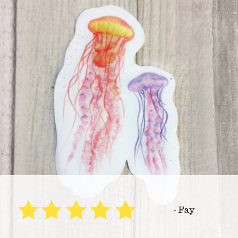 Jellyfish Sticker Ocean Stickers Sea Life Sticker Jellyfish Etsy UK