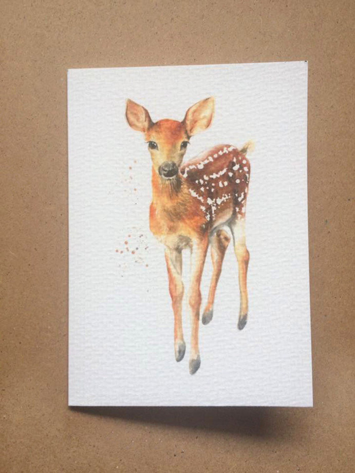Deer Card Fawn Card Baby Deer Card Woodland Deer Card - Etsy
