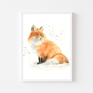 Impresión de zorro A3, arte de pared de zorro, pintura de zorro, regalo de zorro, impresión de animal del bosque, arte de zorro en acuarela, póster de zorro, arte original, impresión del bosque