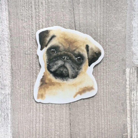 Pug Dog Pet Decal for vehicle car van laptop Fun Gift idea
