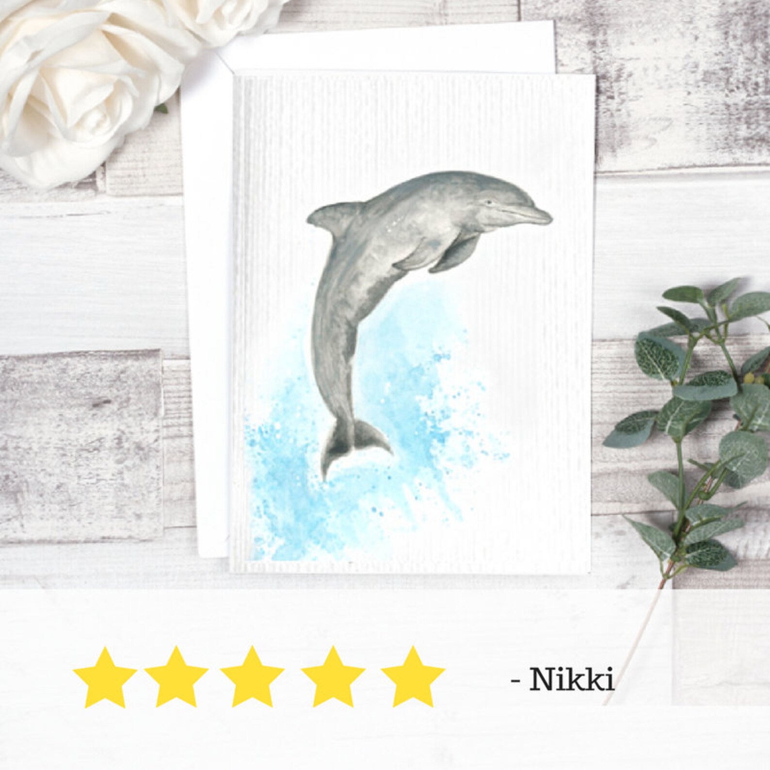 Dolphin Card Dolphin Birthday Card Dolphin Gift Under the - Etsy