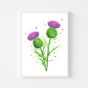 Thistle, printable wall art, printable art, downloadable art, scottish, scotland, thistle art, floral wall art, flower wall art, botanical
