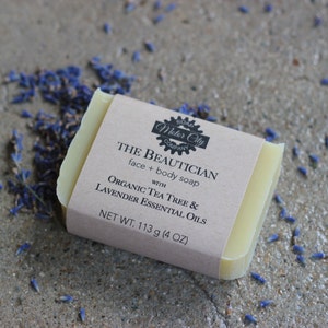 Tea Tree Lavender Soap Personalized Gift Vegan Organic Natural Bridal Baby Shower Spa Luxury Calm image 2