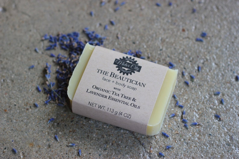 Tea Tree Lavender Soap Personalized Gift Vegan Organic Natural Bridal Baby Shower Spa Luxury Calm image 2