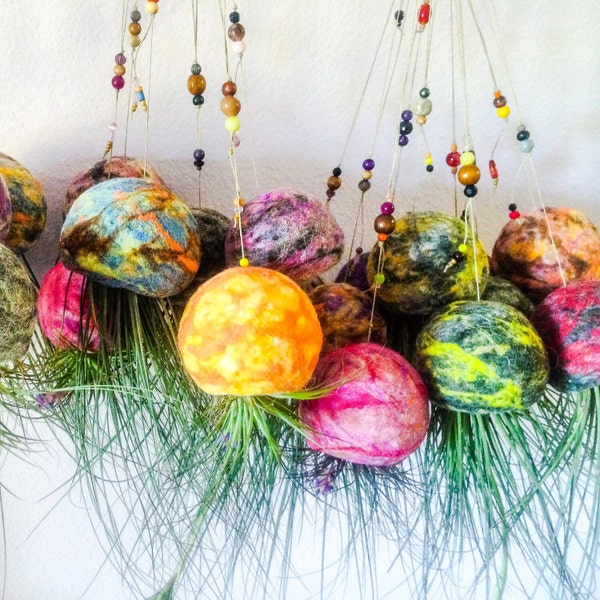 Wholesale HandFelted Wool Bowl Pottery and Hanging Air Plant Terrarium Garden (Set of 6)