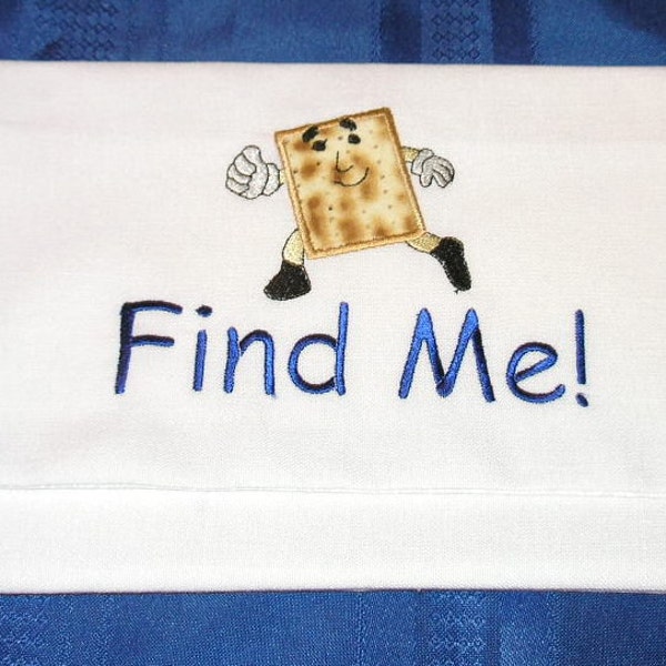 Afikomen bag with running Matzah for Passover - great for kids!