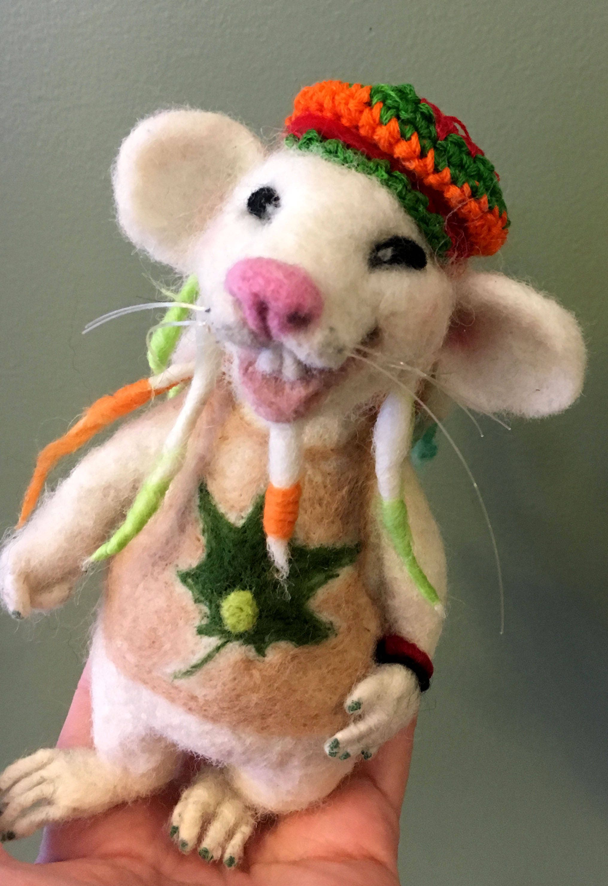 Rusta Rat Rasta Rat, Felted Rasta Rat, Rastafarian Rat, Rasta Mouse, Bob Marley ...