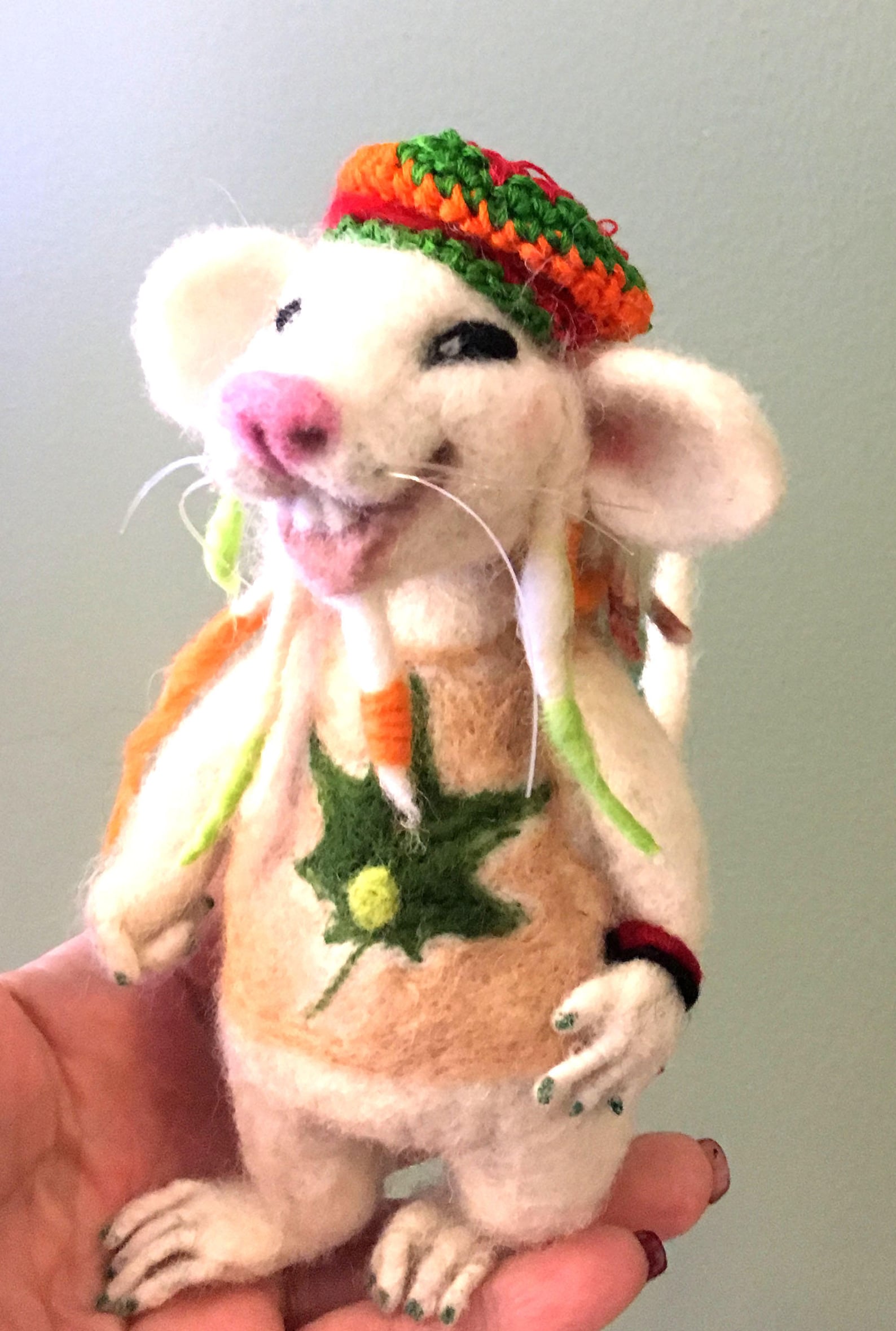 Rasta Rat, Felted Rasta Rat, Rastafarian Rat, Rasta Mouse, Bob Marley ...