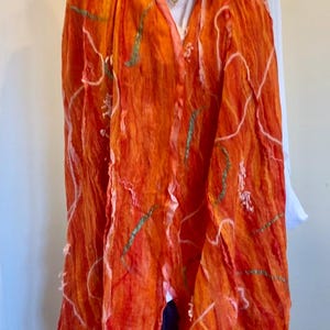 rainbow scarf. Silk Scarf, Felted Scarf, Silk and Felt Scarf, Gifts for Mom, Gifts for Mother, Accessories for Her, Gifts for Her