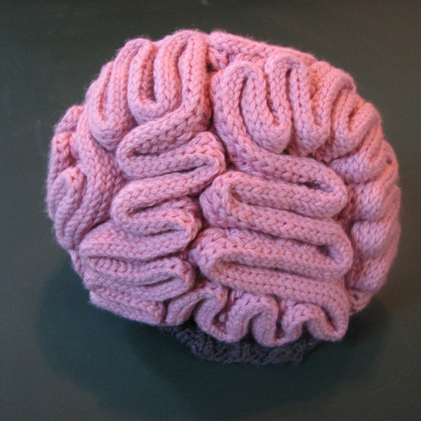 Knitted Brain Hat Scientist Zombie