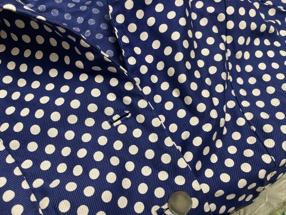 SALE Vintage 50s blue and white polka dot jacket … - image 7