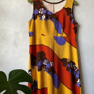 as it may terry floral sleeveless maxi dress Orange Terry Dress