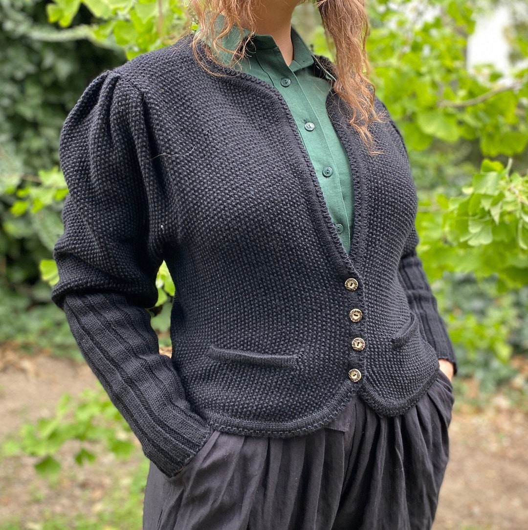 Gobl 70s Vintage Black Cable Knit Cardigan With Long Bishop Sleeve Knitted Sweater Medium-large - Etsy Gobl 70s Vintage Black Cable Knit Cardigan With Long Bishop Sleeve Knitted Sweater Medium-large - Etsy