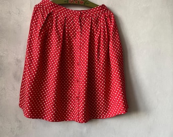 Vintage 90s red polka dot skirt mini summer pleated skirt Rockabilly medium